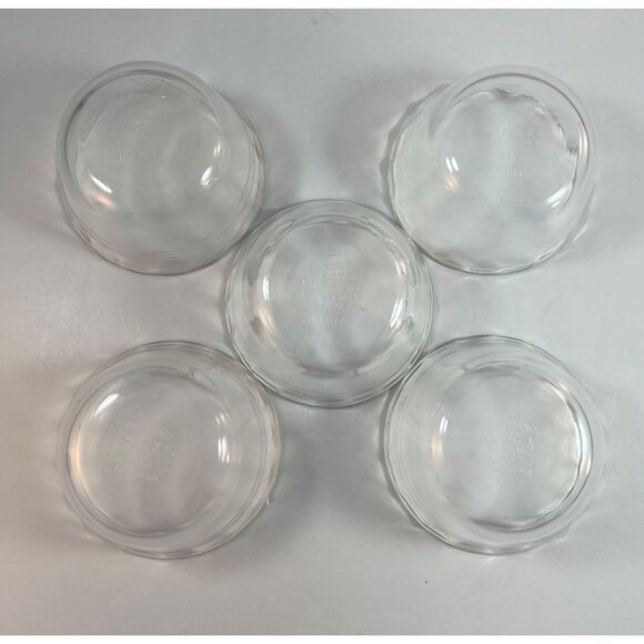 Vintage Pyrex Clear Custard Dessert Cups Scalloped 175 ML 6 FL OZ #463 Lot of 5 - Picture 2 of 7